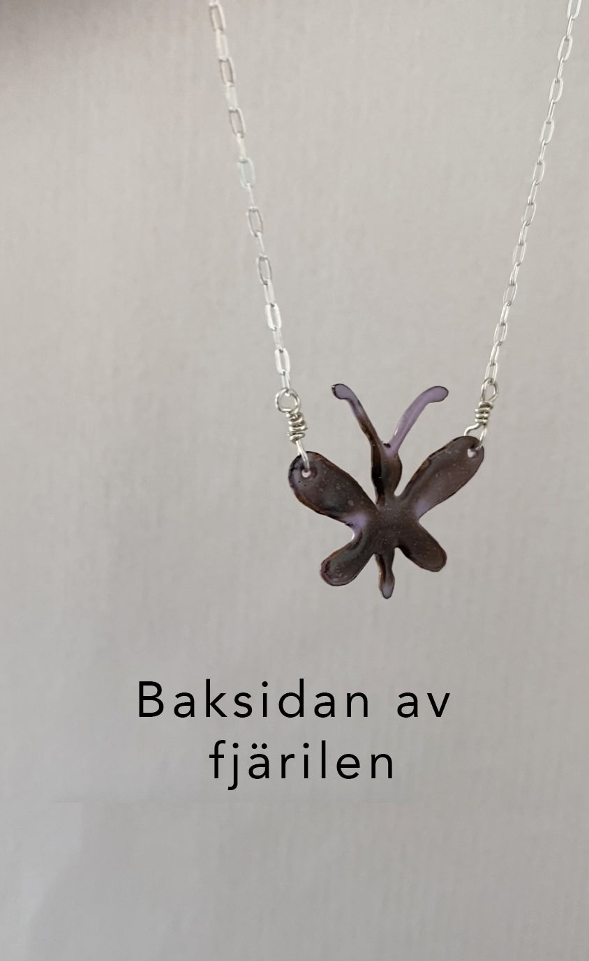 Halsband fjäril emalj, födelsedagspresent för flickor, julklappstips