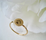 Ring tassavtryck hund katt brons och 14k gold filled