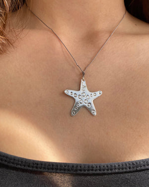 Halsband sjöstjärna Sterling silver på silkestråd