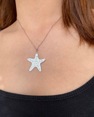 Halsband sjöstjärna Sterling silver på silkestråd
