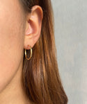 Örhängen guldfylld, 14k gold filled runda C-formade örhängen, creole open hoop