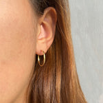 Örhängen guldfylld, 14k gold filled runda C-formade örhängen, creole open hoop