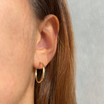 Örhängen guldfylld, 14k gold filled runda C-formade örhängen, creole open hoop