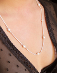 Sterling silver halsband långt halsband med Swarovski pärlor