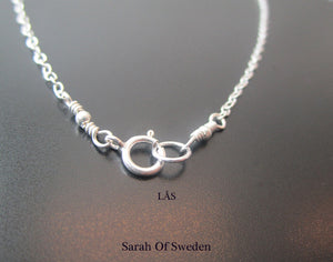 Halsband med hjärta och bokstav Sterling silver, födelsedagspresent