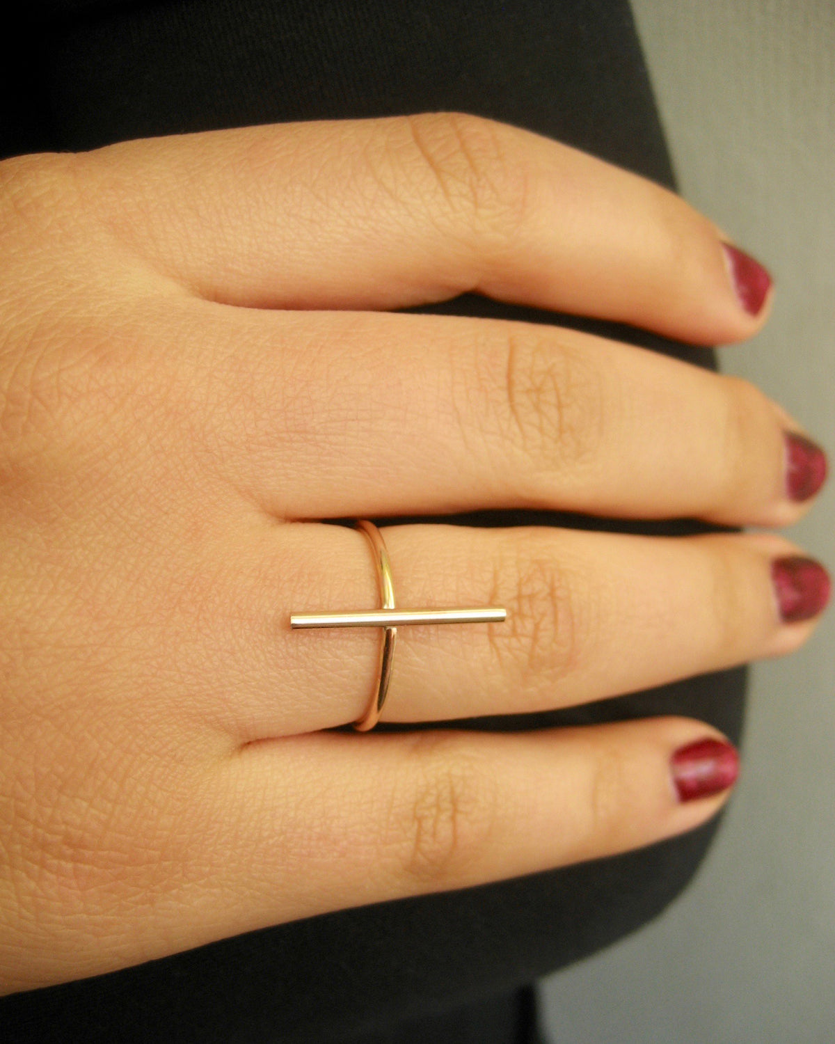 Bar ring i 14k gold filled eller Sterlingsilver