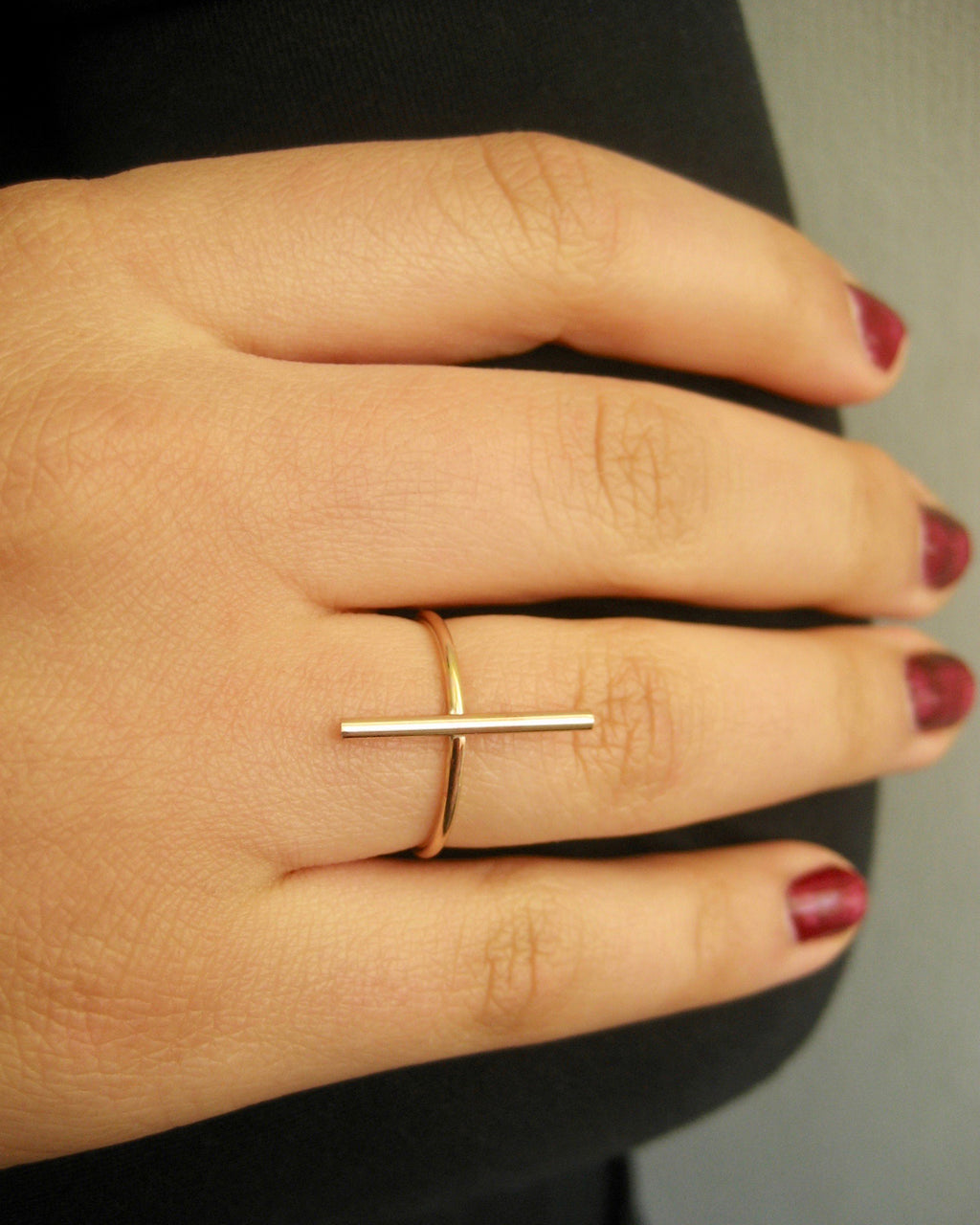 Bar ring i 14k gold filled eller Sterlingsilver