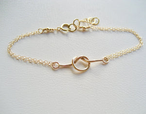 Love knot armband 14k gold filled 