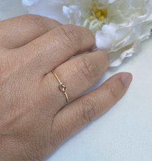 Love knot ring guldfylld, 14k gold filled knut ring kärleksknut ring