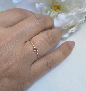 Love knot ring 14k gold filled, knut ring kärleksknut ring