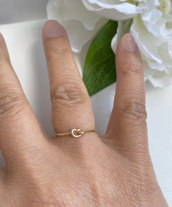Love knot ring guldfylld, 14k gold filled knut ring kärleksknut ring