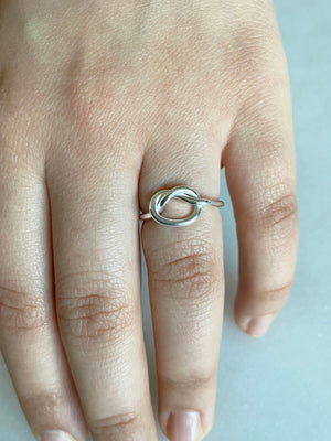 Love knot ring i Sterling silver 925, knut ring kärleksknut