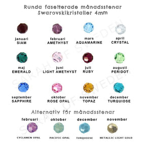 Flygande fågel halsband med bokstav och Swarovski månadssten