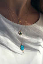 Turkos halsband i 14k gold filled