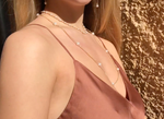 14k guldfylld halsband långt halsband med Swarovski pärlor, 14k gold filled smycken