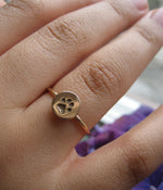 Ring tassavtryck hund katt brons och 14k gold filled