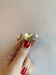 Ring med blomma äkta silver, ring kopparblomma, ring mässingblomma