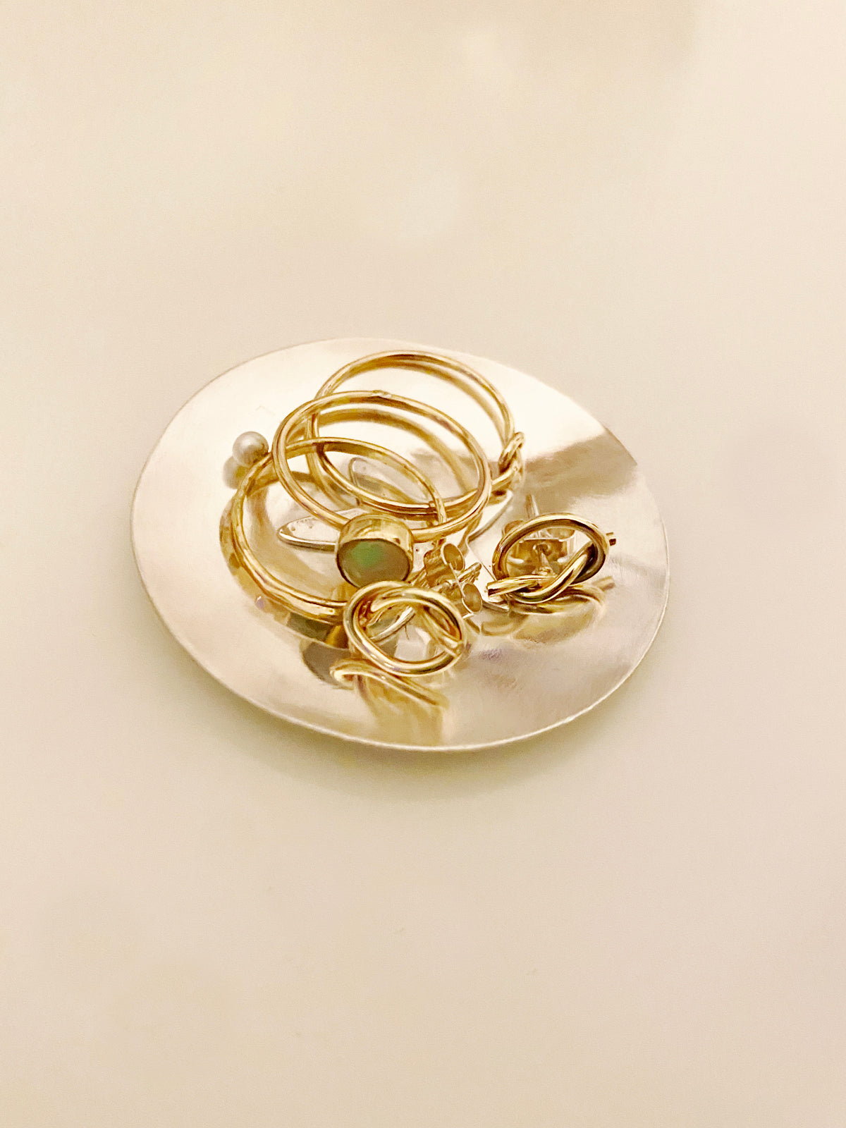 Ringhållare ringfat i mässing eller Sterling silver