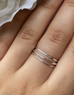 Tunna ringar set av tre ringar Sterling silver