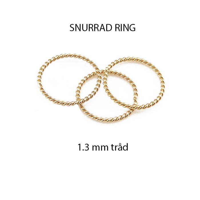 Snurrad ring 14k gold filled, twist ring, tumring, unisex ring