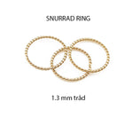 Snurrad ring 14k gold filled, twist ring, tumring, unisex ring