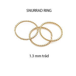 Snurrad ring 14k gold filled, twist ring, tumring, unisex ring