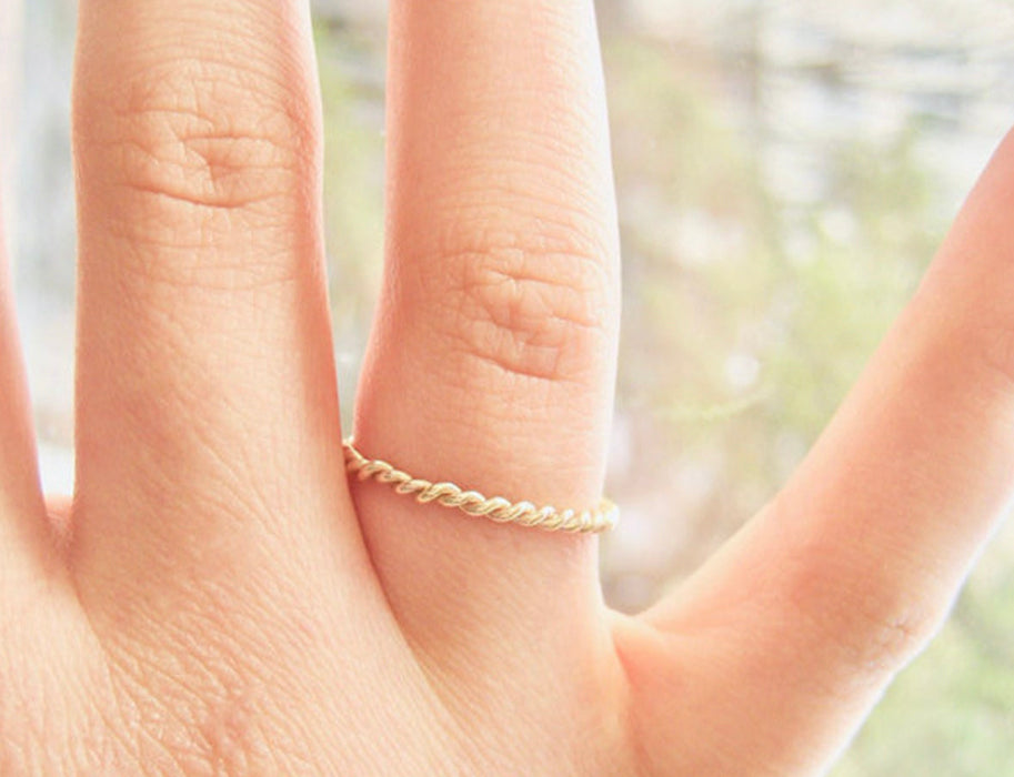 Tvinnad guldfylld ring twist ring silver 925 eller 14k gold filled