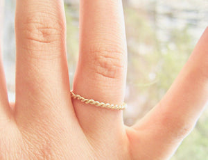Tvinnad guldfylld ring twist ring silver 925 eller 14k gold filled