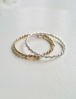 Tvinnad guldfylld ring twist ring silver 925 eller 14k gold filled