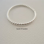 Snurrad ring Sterlingsilver, twist ring, tumring, unisex ring