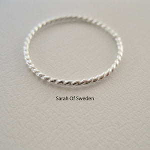 Snurrad ring Sterlingsilver, twist ring, tumring, unisex ring